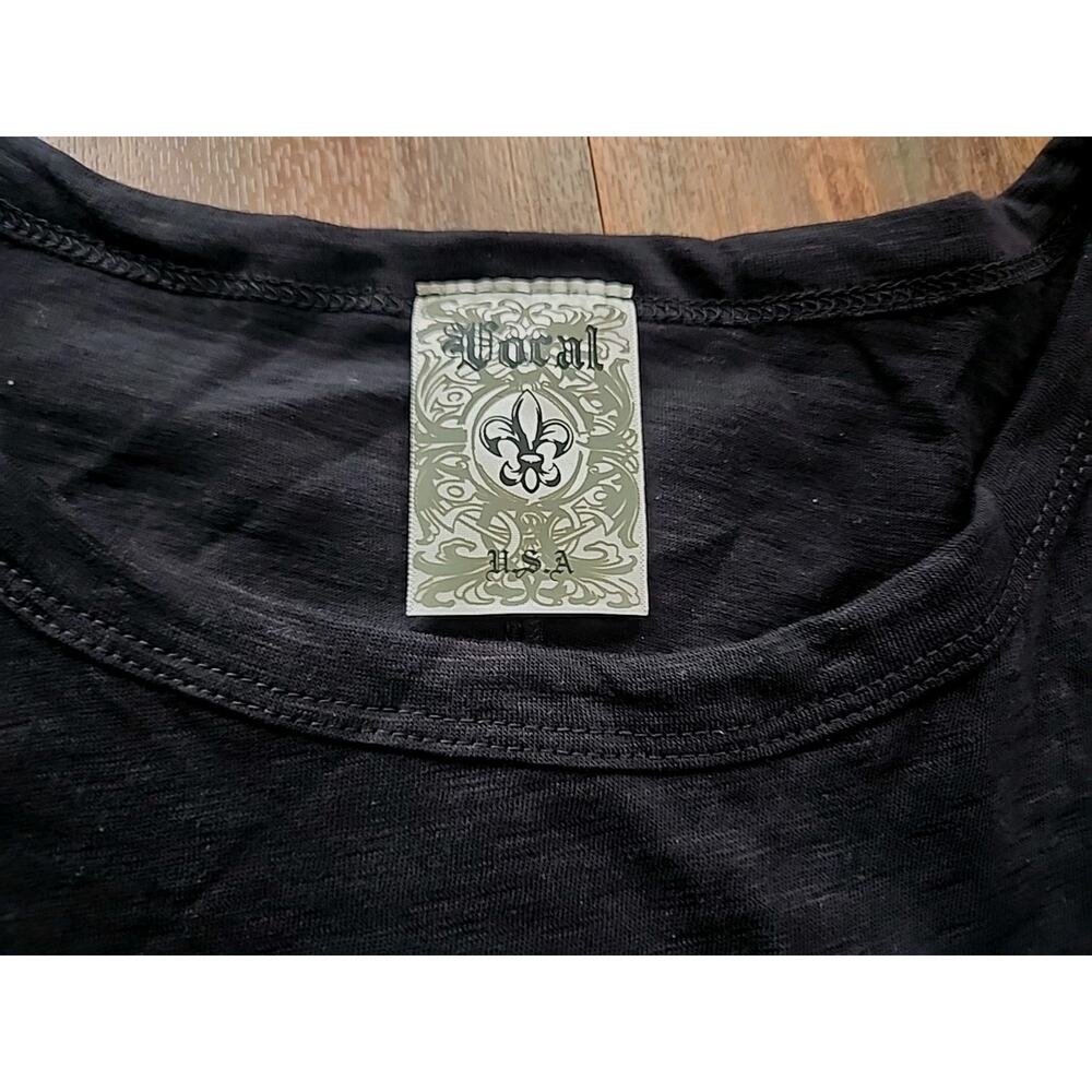 Vocal Womens Size 3 XL Black Tshirt With Metal Stud Skull Design - Picture 3 of 5